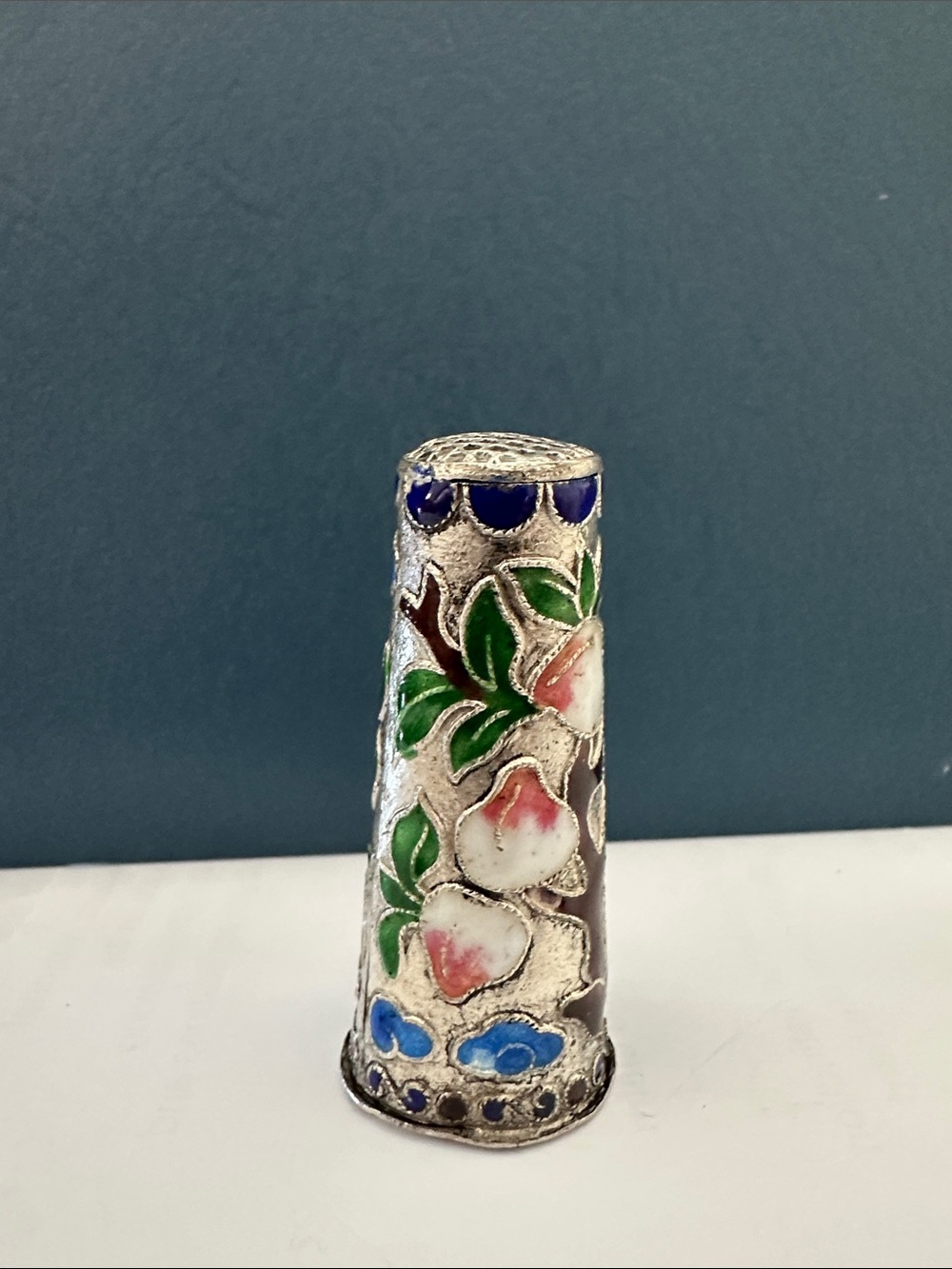 Rare Vintage Long Enamel Thimble